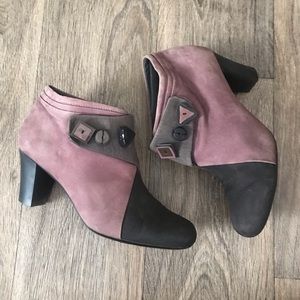 Camper TWS Colorblock Geometric Suede Booties